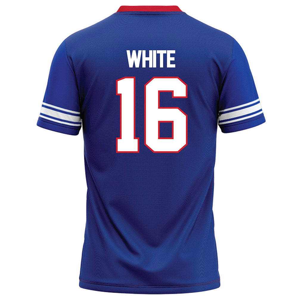 SMU - NCAA Football : Marques White - Blue Football Jersey-1