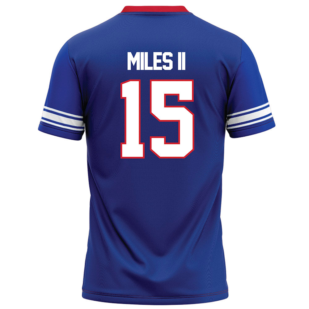 SMU - NCAA Football : Aljour Miles II - Blue Football Jersey-1