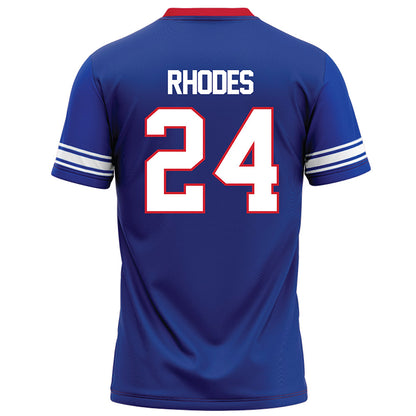 SMU - NCAA Football : Link Rhodes - Blue Football Jersey-1