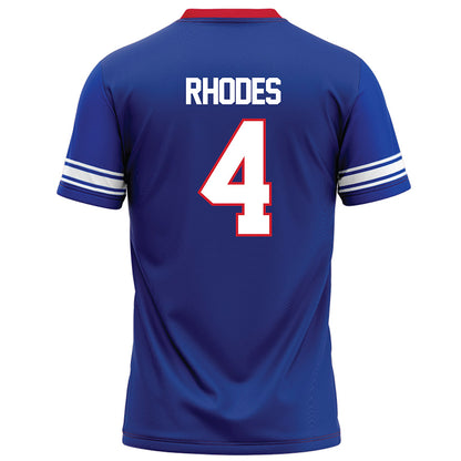 SMU - NCAA Football : Link Rhodes - Blue Football Jersey-1