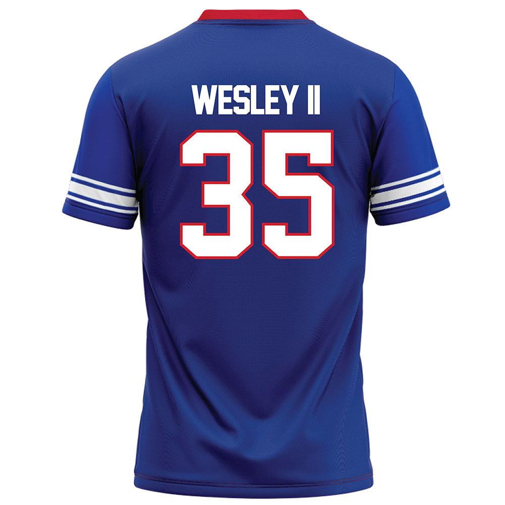 SMU - NCAA Football : Dante Wesley II - Blue Football Jersey-1