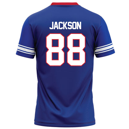 SMU - NCAA Football : Trey Jackson - Blue Football Jersey-1