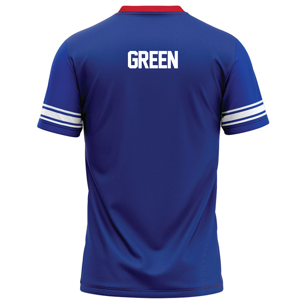 SMU - NCAA Football : Dramekco Green - Blue Football Jersey-1