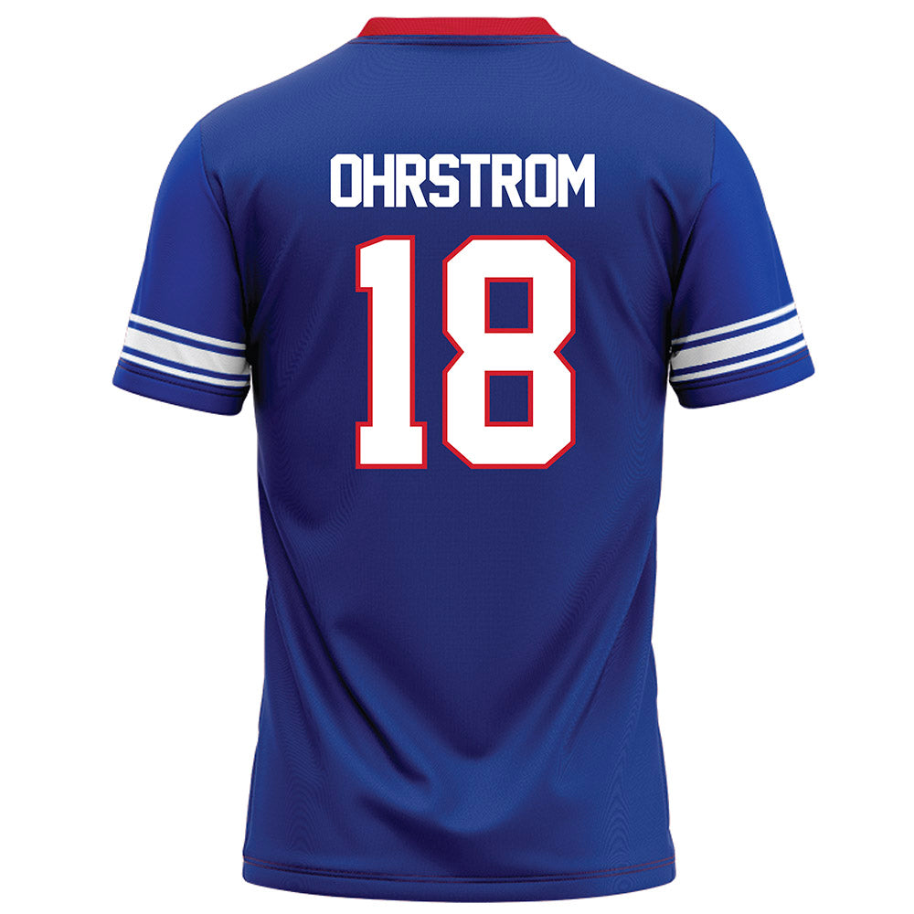 SMU - NCAA Football : Theodor Ohrstrom - Blue Football Jersey-1