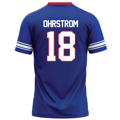 SMU - NCAA Football : Theodor Ohrstrom - Blue Football Jersey-1