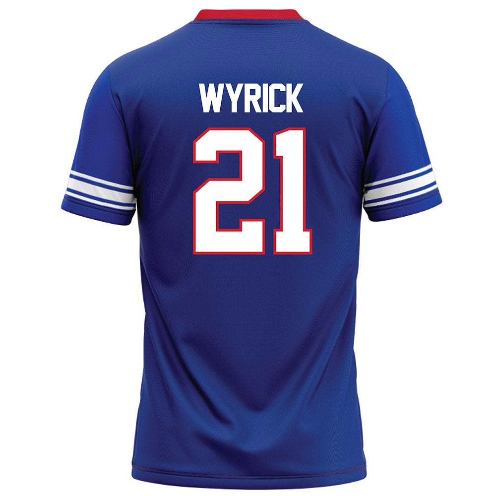 SMU - NCAA Football : Jimmy Wyrick - Blue Football Jersey-1