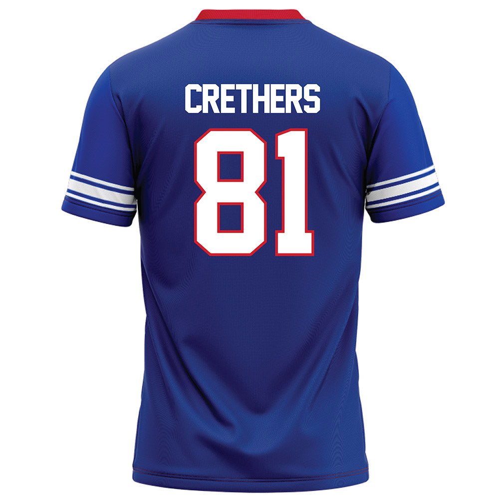 SMU - NCAA Football : Ty Crethers - Blue Football Jersey-1
