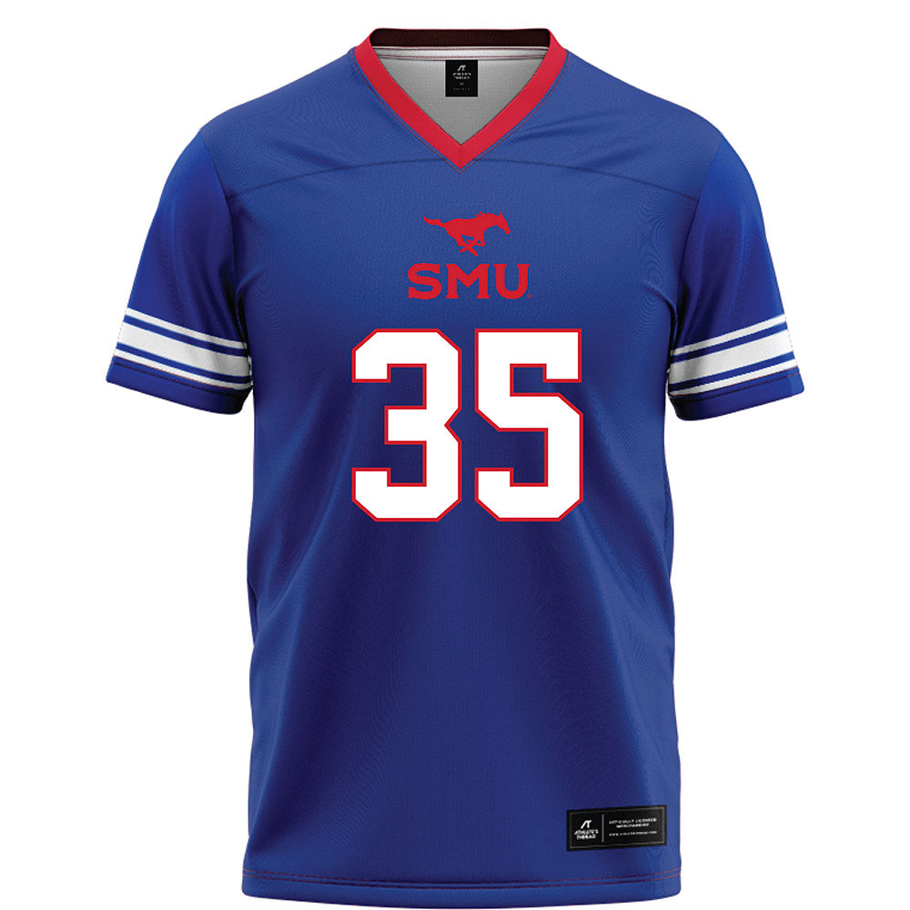 SMU - NCAA Football : Dante Wesley II - Blue Football Jersey-0