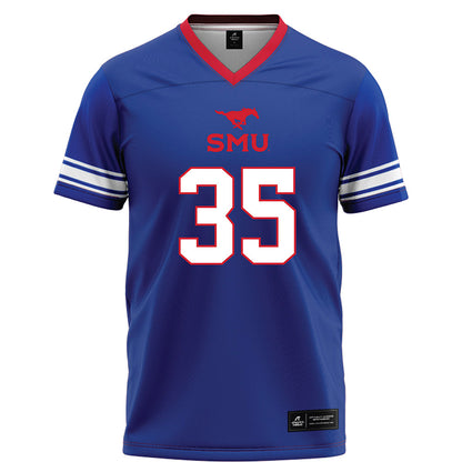 SMU - NCAA Football : Dante Wesley II - Blue Football Jersey-0