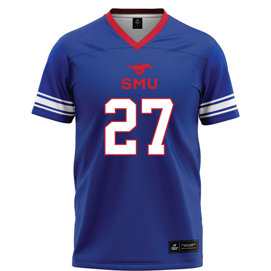 SMU - NCAA Football : Siler Cooke - Blue Football Jersey-0