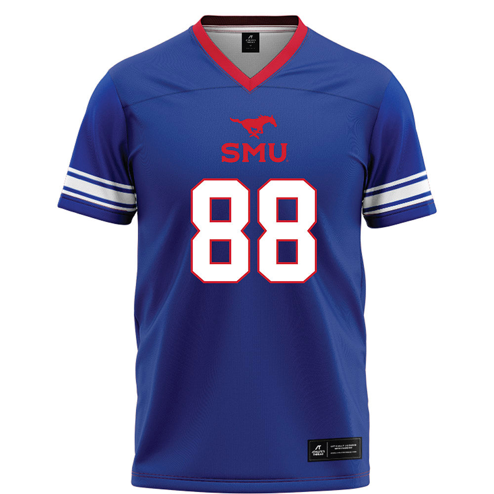 SMU - NCAA Football : Trey Jackson - Blue Football Jersey-0