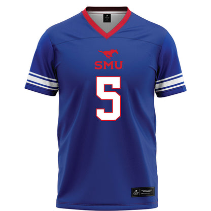 SMU - NCAA Football : Randy Pittman Jr. - Blue Football Jersey-0