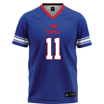 SMU - NCAA Football : Jaden Milliner-Jones - Blue Football Jersey-0