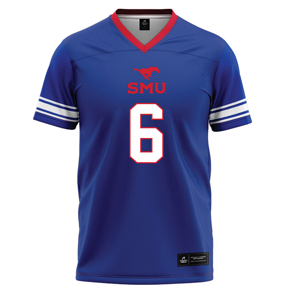 SMU - NCAA Football : Kendrick Raphael - Blue Football Jersey-0