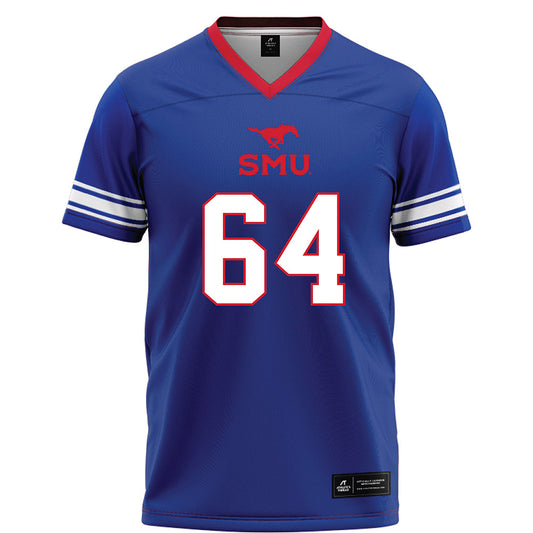 SMU - NCAA Football : Joshua Bates - Blue Football Jersey-0