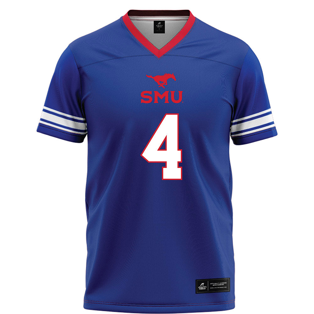 SMU - NCAA Football : Jayvon Thomas - Blue Football Jersey-0