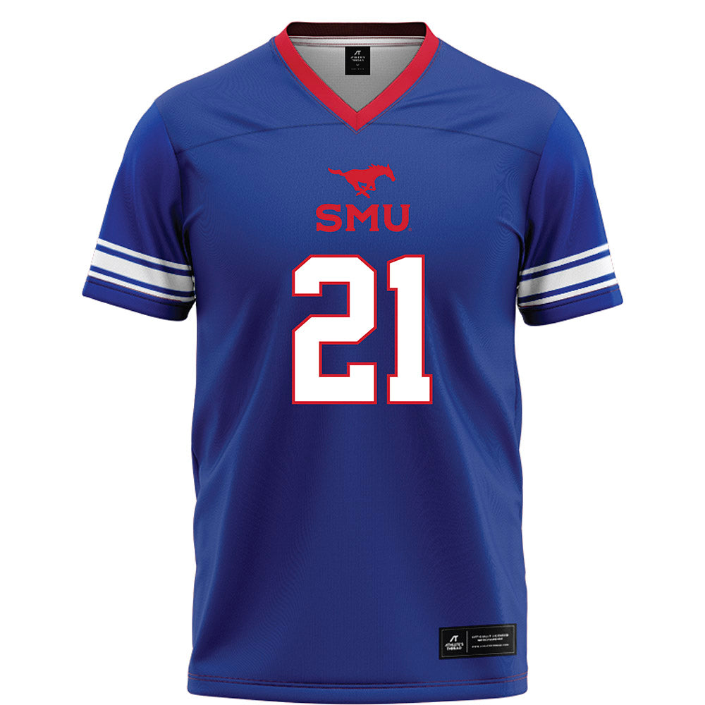 SMU - NCAA Football : Jimmy Wyrick - Blue Football Jersey-0