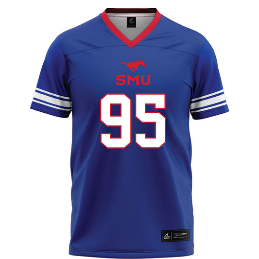 SMU - NCAA Football : Wyat Smith - Blue Football Jersey-0
