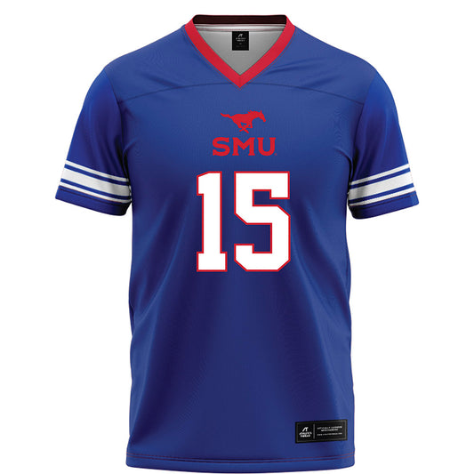 SMU - NCAA Football : Aljour Miles II - Blue Football Jersey-0