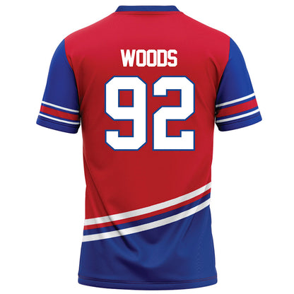SMU - NCAA Football : Hudson Woods - Red Football Jersey-1