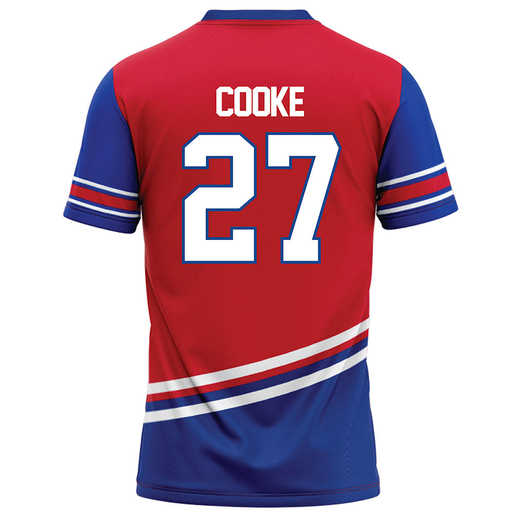 SMU - NCAA Football : Siler Cooke - Red Football Jersey-1