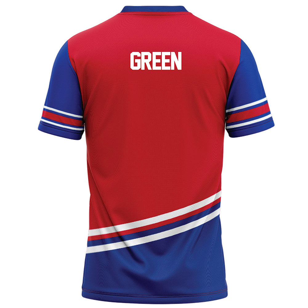 SMU - NCAA Football : Dramekco Green - Red Football Jersey-1