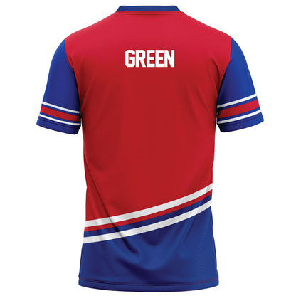 SMU - NCAA Football : Dramekco Green - Red Football Jersey-1