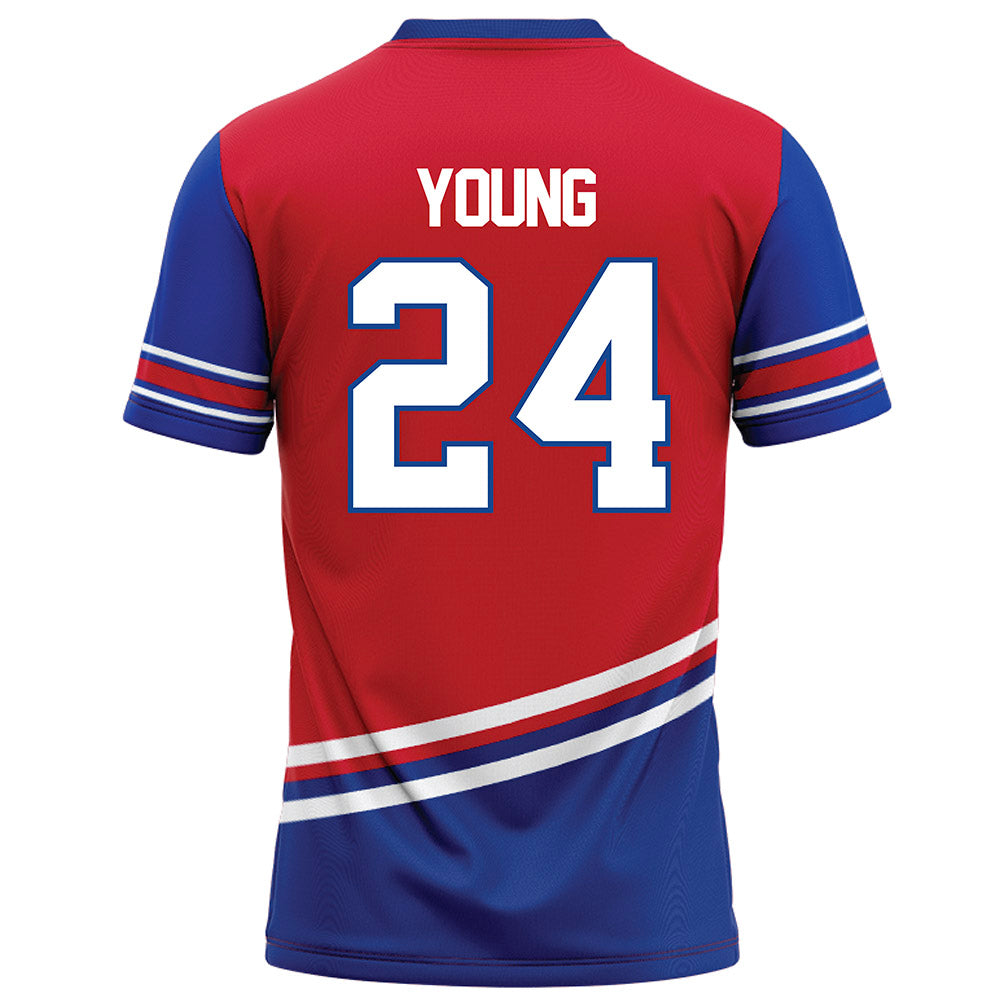 SMU - NCAA Football : Izayah Young - Red Football Jersey-1