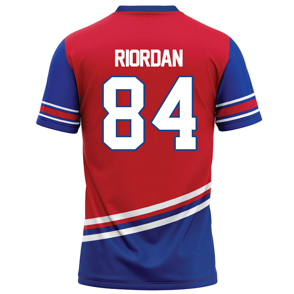 SMU - NCAA Football : Tripp Riordan - Red Football Jersey-1