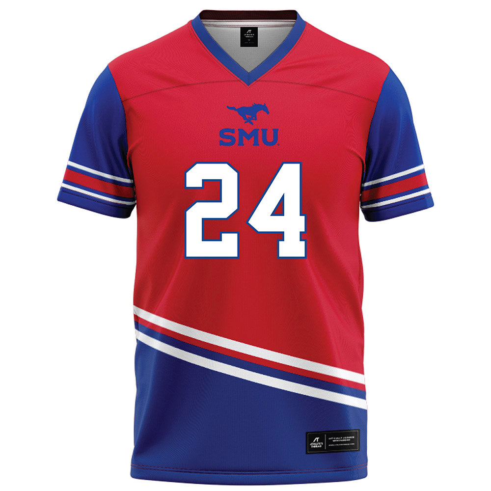 SMU - NCAA Football : Link Rhodes - Red Football Jersey-0