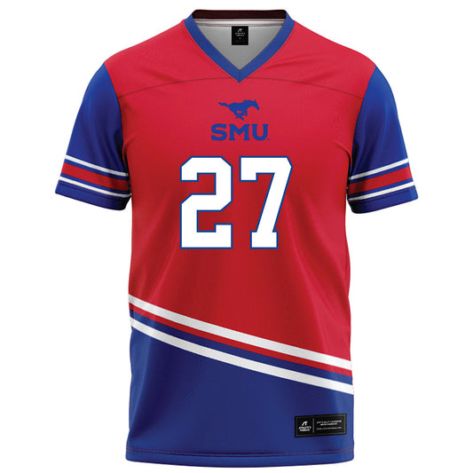 SMU - NCAA Football : Siler Cooke - Red Football Jersey-0