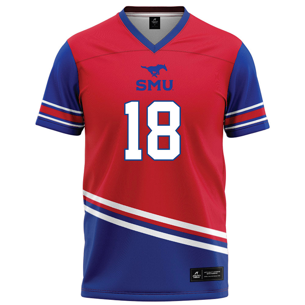 SMU - NCAA Football : Theodor Ohrstrom - Red Football Jersey-0
