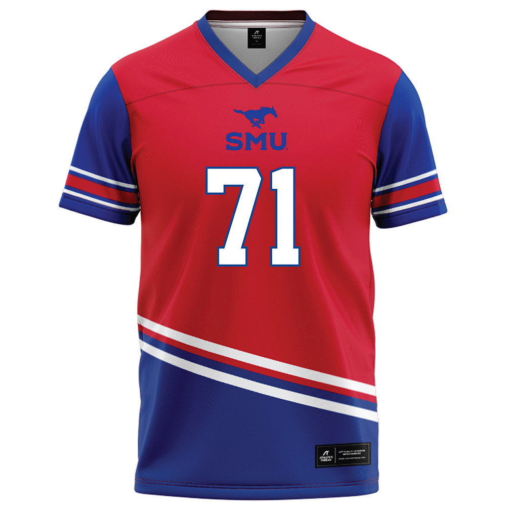 SMU - NCAA Football : Max Wright - Red Football Jersey-0