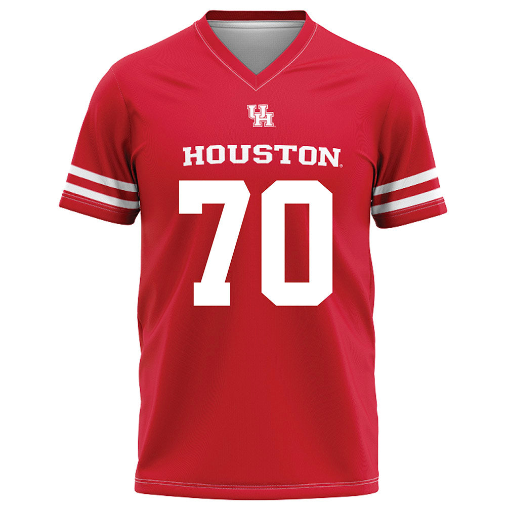 Houston - NCAA Football : Larry Crawford - Red Football Jersey-0