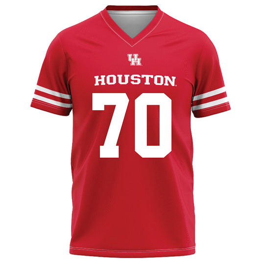 Houston - NCAA Football : Larry Crawford - Red Football Jersey-0