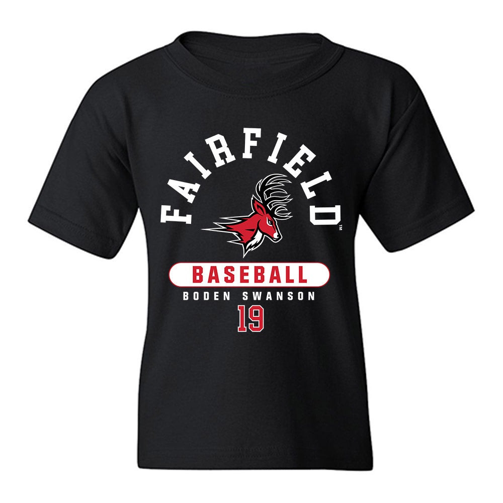 Fairfield - NCAA Baseball : Boden Swanson - Classic Fashion Shersey Youth T-Shirt-0