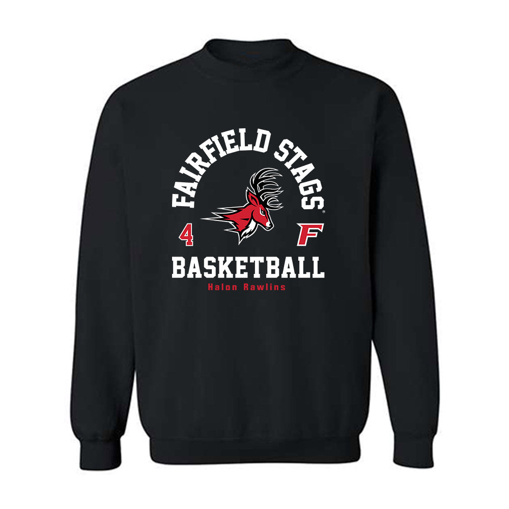 Fairfield - NCAA Men's Basketball : Halon Rawlins - Classic Fashion Shersey Crewneck Sweatshirt-0