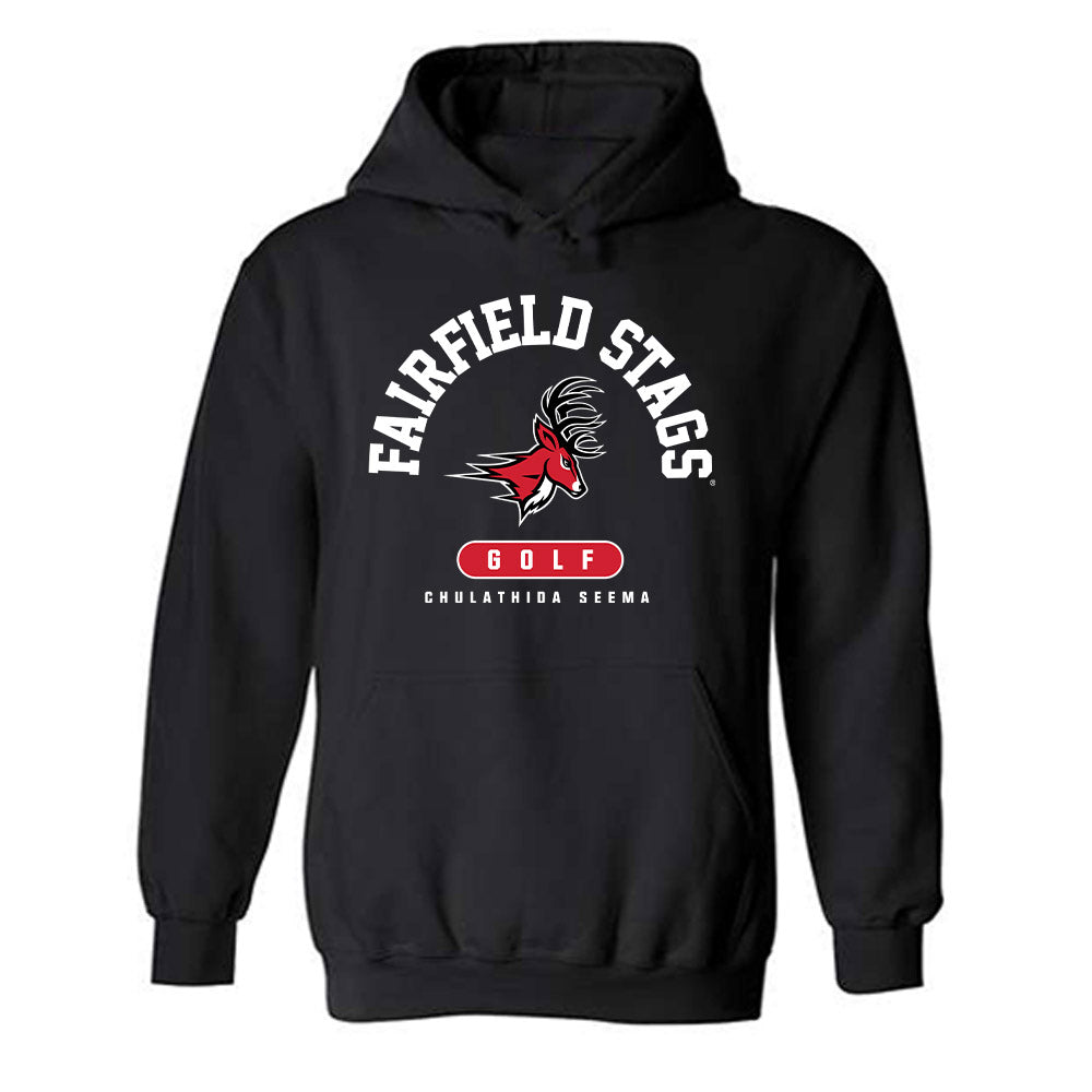 Fairfield - NCAA Women's Golf : Chulathida Seema - Classic Fashion Shersey Hooded Sweatshirt-0
