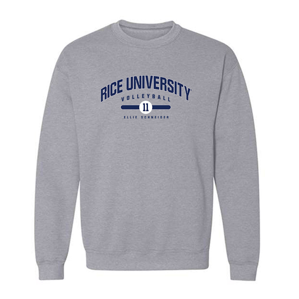 Rice - NCAA Women's Volleyball : Ellie Schneider - Classic Fashion Shersey Crewneck Sweatshirt-0
