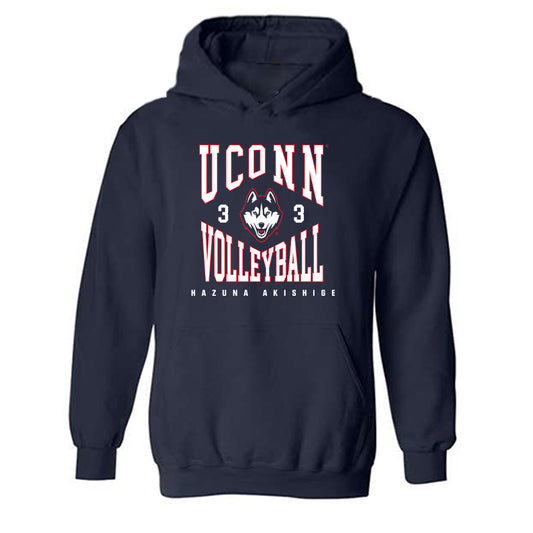 UConn - NCAA Women's Volleyball : Hazuna Akishige - Classic Fashion Shersey Hooded Sweatshirt-0