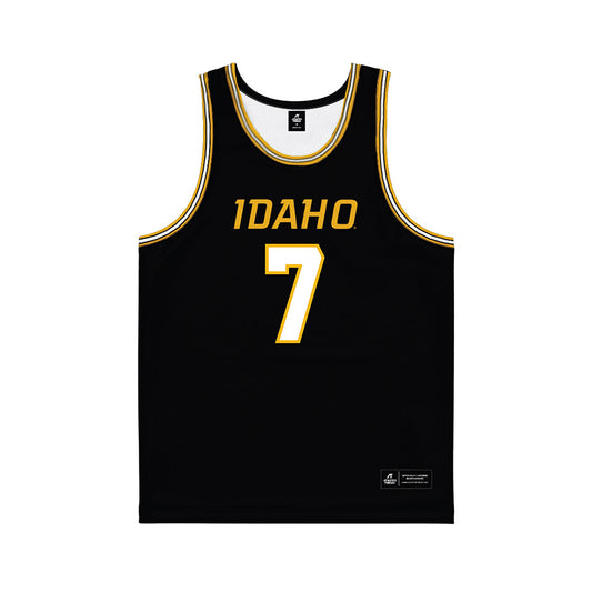 Idaho - NCAA Men's Basketball : Zubayr Toms - Black Basketball Jersey-0