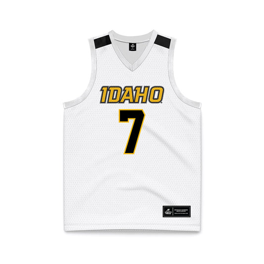 Idaho - NCAA Men's Basketball : Zubayr Toms - White Basketball Jersey-0