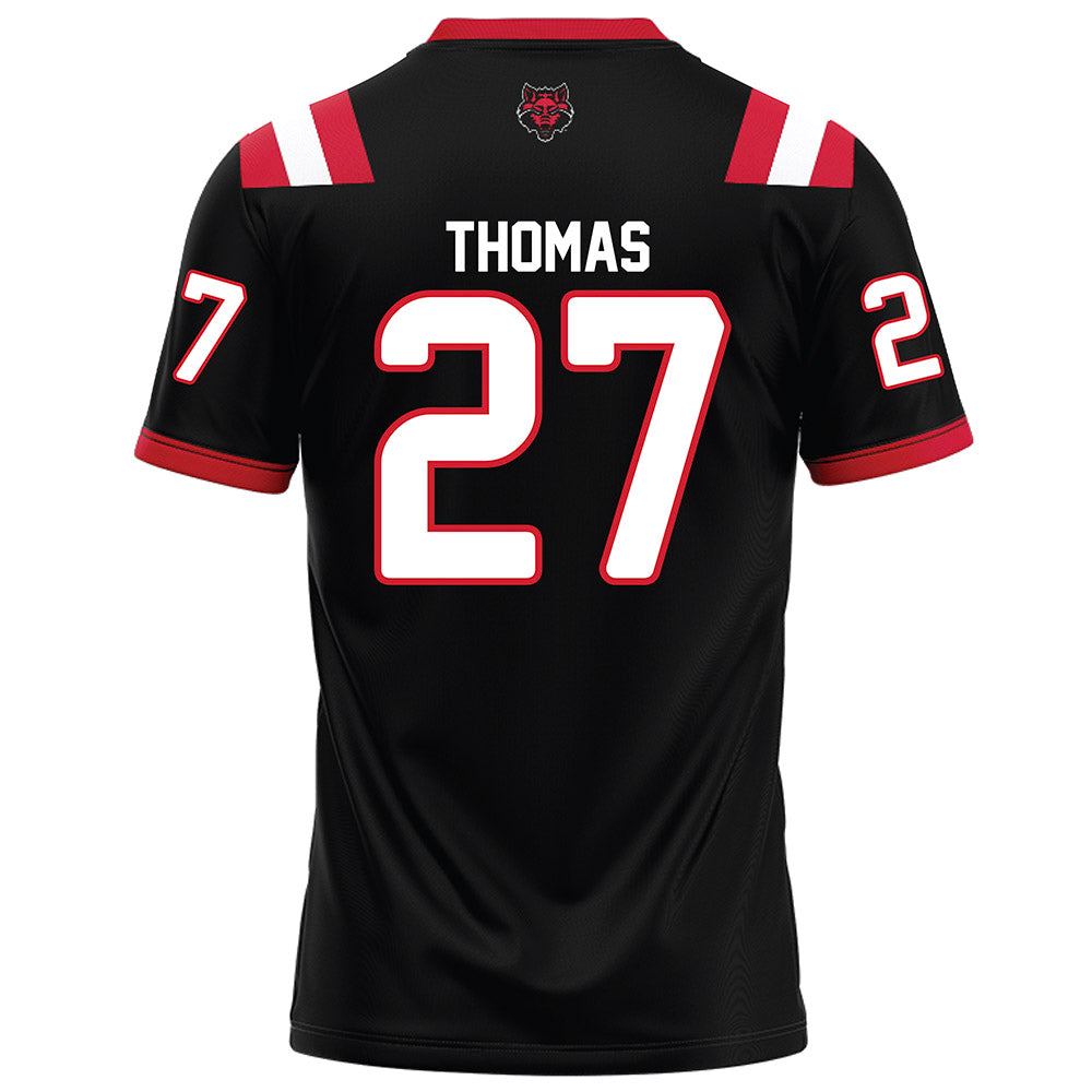Arkansas State - NCAA Football : AJ Thomas - Black Football Jersey-1