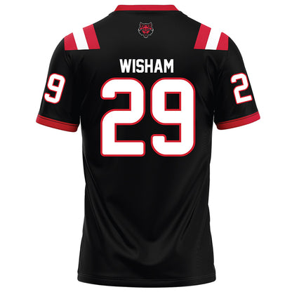 Arkansas State - NCAA Football : Luke Wisham - Black Football Jersey-1