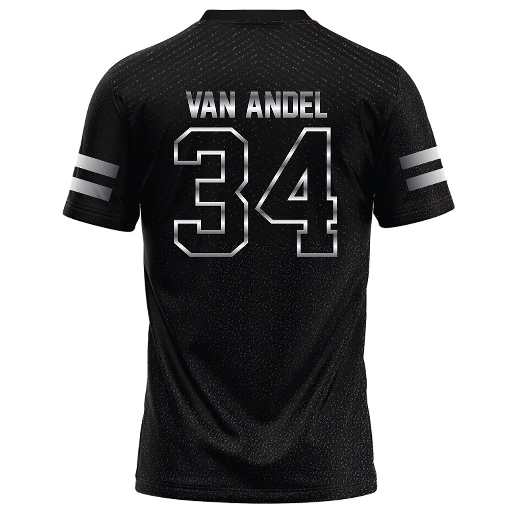 Arkansas State - NCAA Football : Clune Van Andel - Melange Black Football Jersey