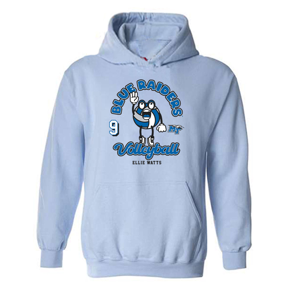 MTSU - NCAA Women's Volleyball : Ellie Watts - Fashion Shersey Hooded Sweatshirt-0