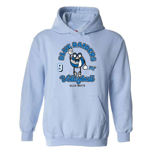 MTSU - NCAA Women's Volleyball : Ellie Watts - Fashion Shersey Hooded Sweatshirt-0
