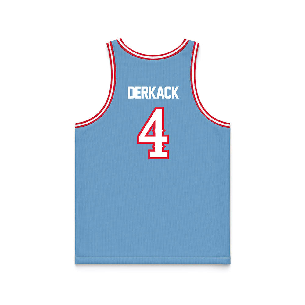 Dayton - NCAA Men's Basketball : Jordan Derkack - Blue Basketball Jersey-1