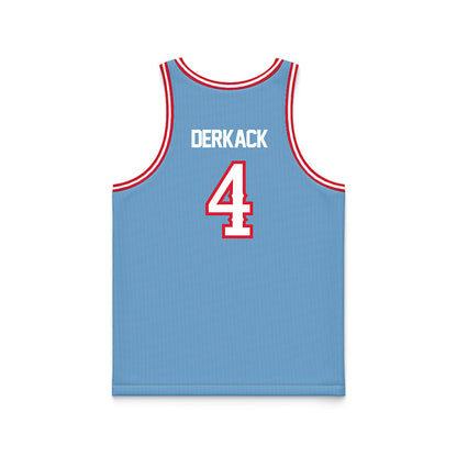 Dayton - NCAA Men's Basketball : Jordan Derkack - Blue Basketball Jersey-1