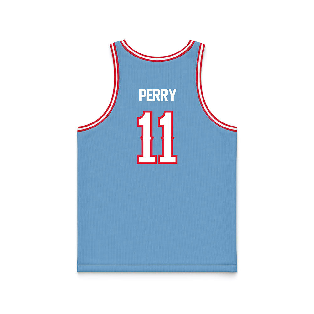 Dayton - NCAA Men's Basketball : Travis Perry - Blue Basketball Jersey-1